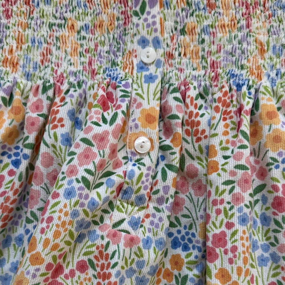 Cecil And Lou Floral Print Smocked Corduroy Dress New And Never Worn - Picture 9 of 14